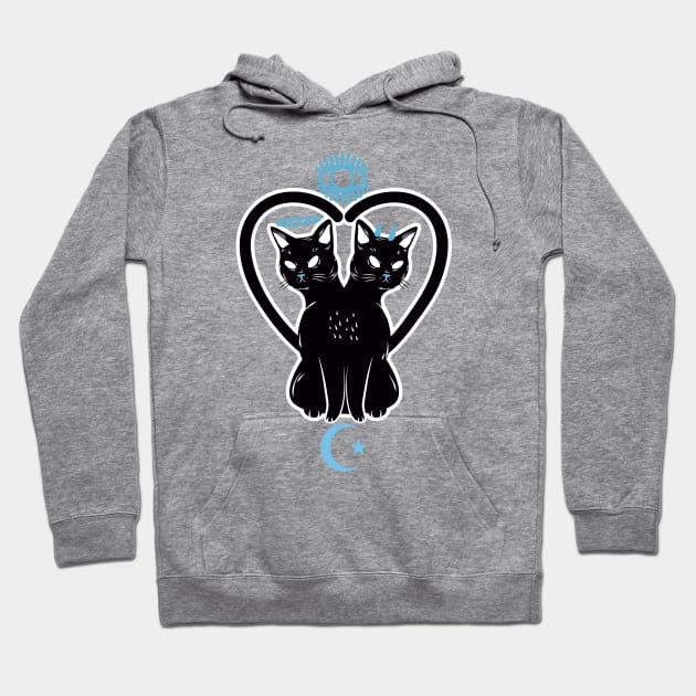 Black Cat Cosmic Balance Hoodie by Hypnotic Highs